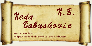 Neda Babušković vizit kartica